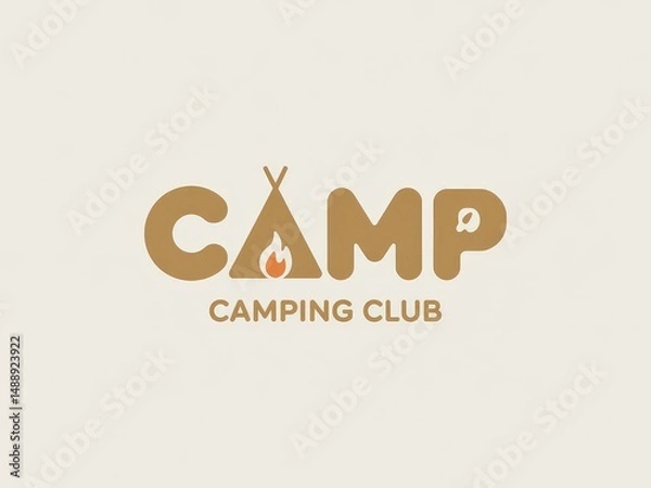 Obraz Camping Club logo with tent design.