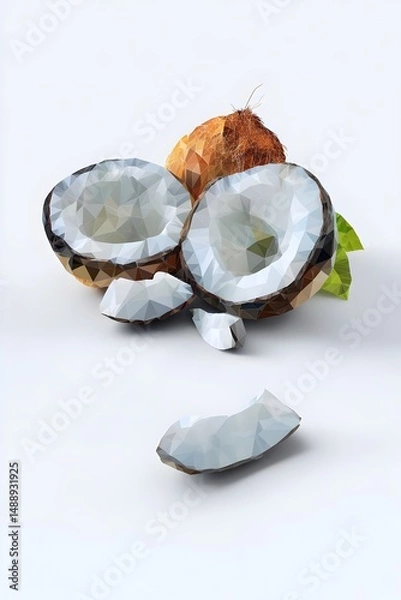 Obraz Geometric art of coconuts minimalist wallpaper