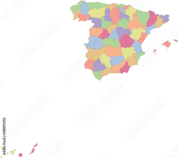 Obraz Vector map of Spain with provinces