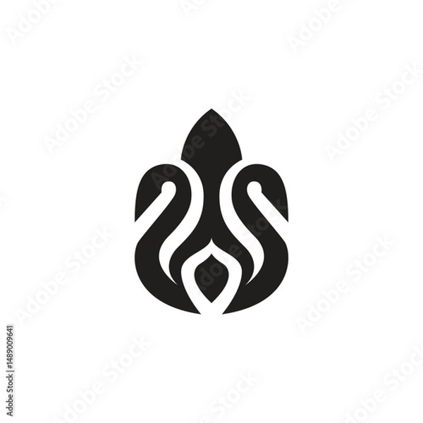 Obraz crown of two birds logo vector