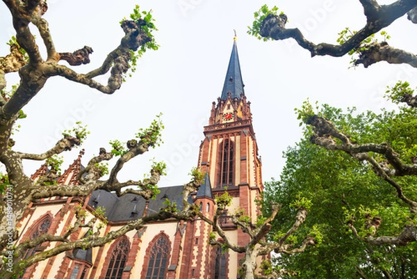 Obraz View of the ancient cathedral in the city of Frankfurt am Main.