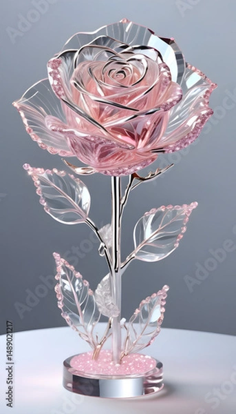 Obraz rose in glass