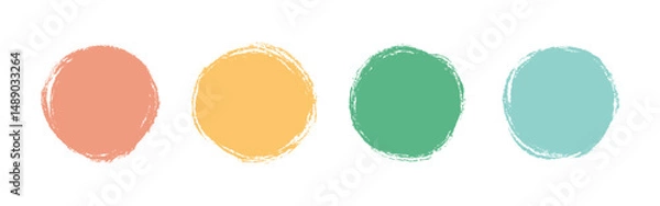 Obraz Vector Colorful Circle In Grunge Brush Stokes