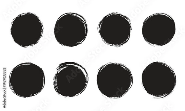 Obraz Vector Black Circle In Grunge Brush Style