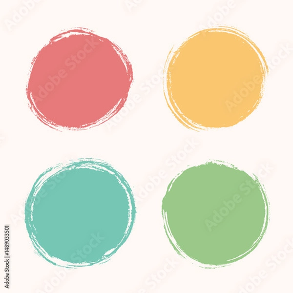 Obraz Vector Colorful Circle In Grunge Brush Style
