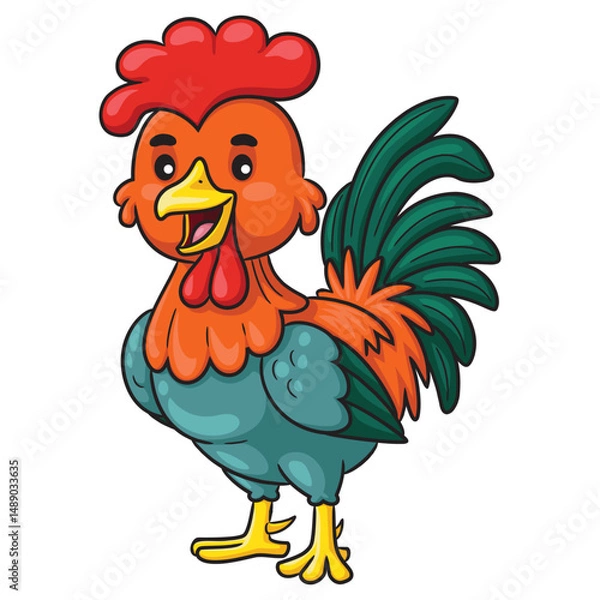 Obraz Colorful rooster cartoon.eps