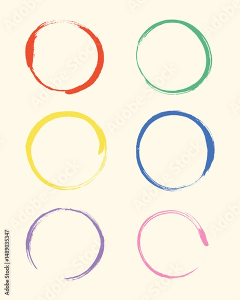 Obraz Vector Colorful Circle In Grunge Brush Stroke