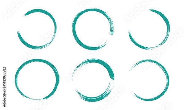 Obraz Vector Circle In Grunge Brush Stroke Collection