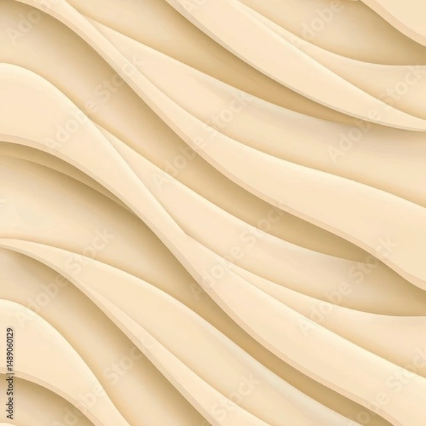 Fototapeta Soft Elegance with Flowing Cream Waves in Subtle Tones for Modern Background or Design Projects