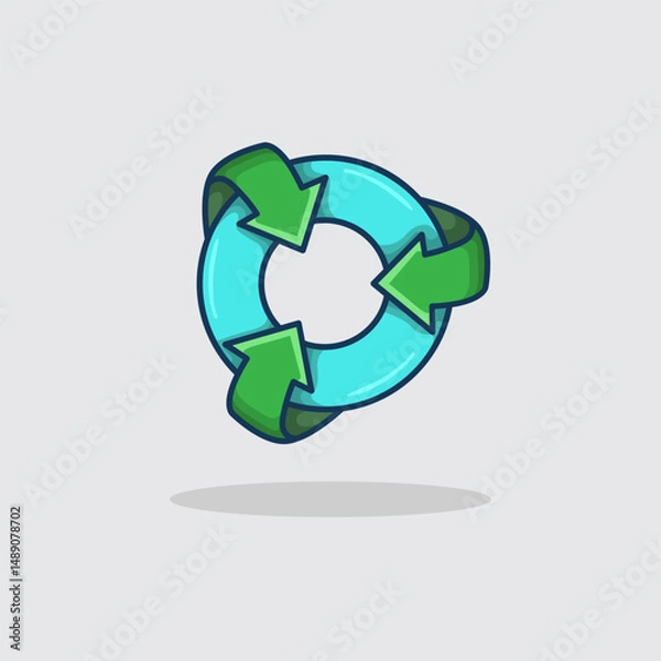 Obraz Recycling icon symbol Ideal for eco campaigns green lifestyle education projects and conservation design Editable and scalable for digital and print purposes