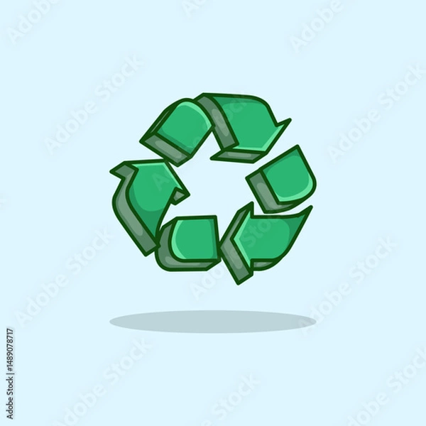 Obraz Recycling icon symbol Ideal for eco campaigns green lifestyle education projects and conservation design Editable and scalable for digital and print purposes