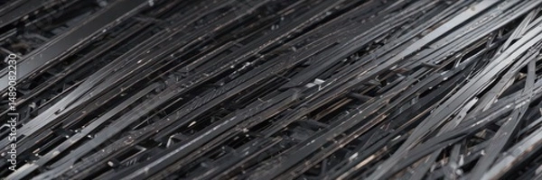 Fototapeta Sleek, intersecting metallic lines form abstract geometric patterns on smooth surface , edge, contemporary, digital