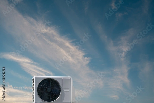 Fototapeta Split air conditioning unit, cooling and supplement to existing heating system
