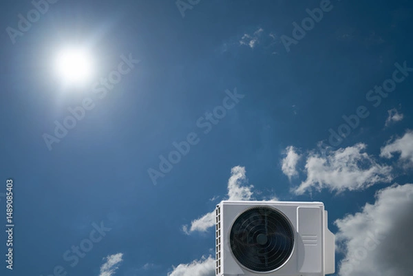 Fototapeta Multi-split air conditioning unit, cooling and supplement to existing heating system
