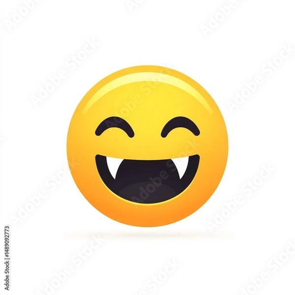 Fototapeta emoji smiling with vampire fangs