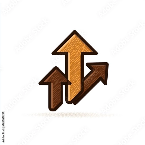 Obraz business growth arrow chart icon flat 