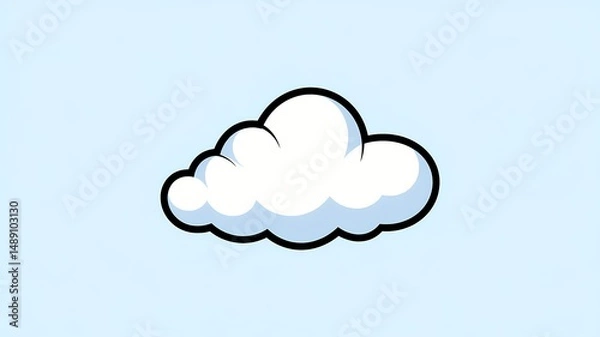 Fototapeta A fluffy cloud against a clear blue sky, perfect for a variety of design and conceptual projects.