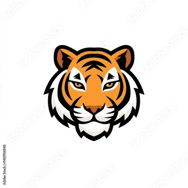 Obraz tiger head icon with sharp lines