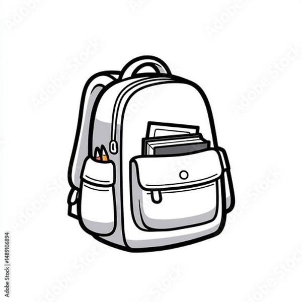 Obraz school backpack with books 