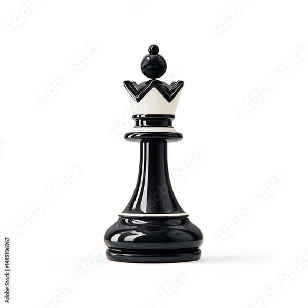 Obraz chess pawn with crown on white background