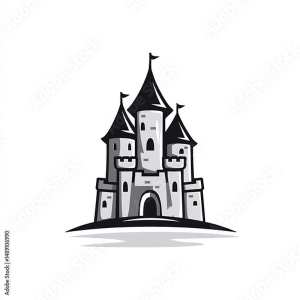 Obraz minimalist castle with tall towers