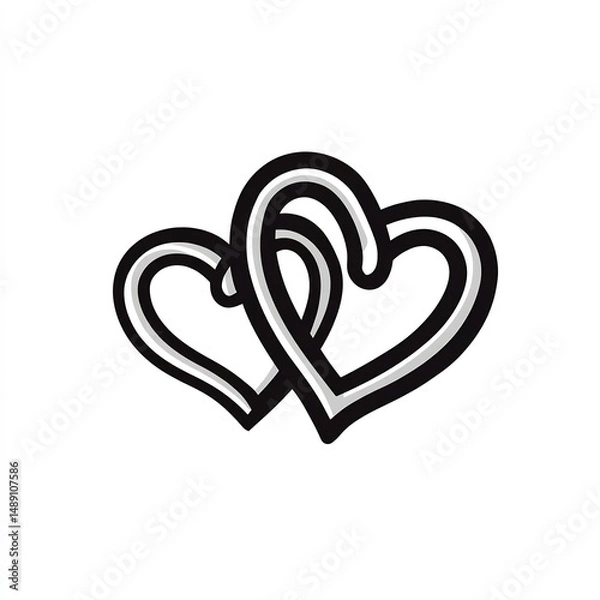 Obraz Two hearts intertwined forming loop