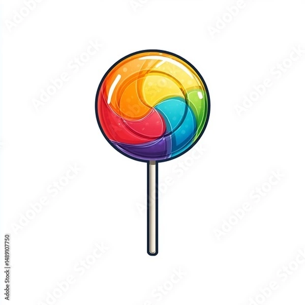 Obraz rainbow lollipop candy for party on white background