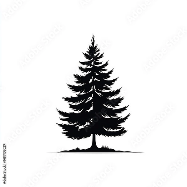 Obraz pine tree silhouette simple icon