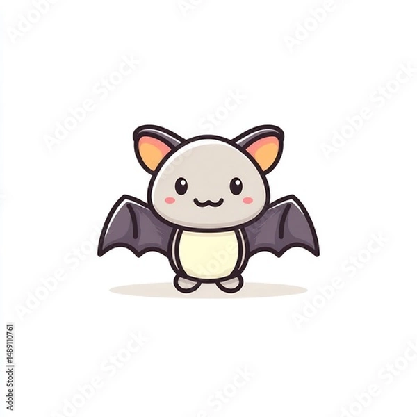 Obraz happy vampire bat with spread wings cartoon 