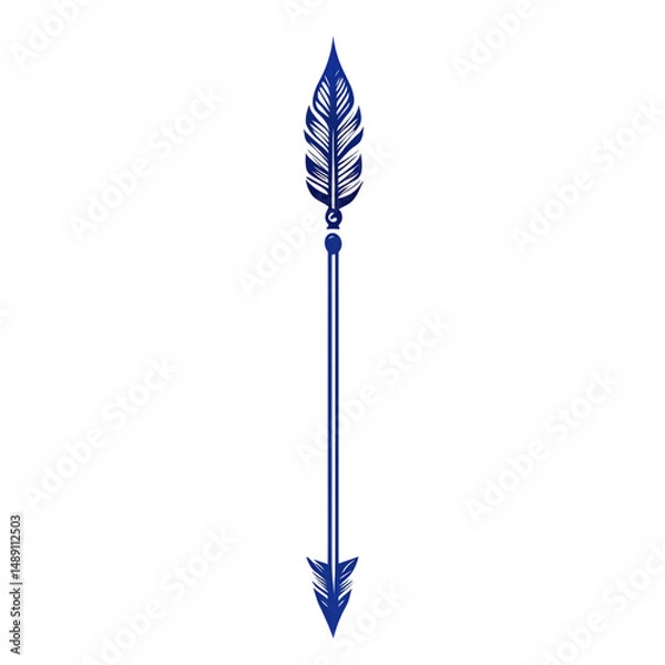 Obraz Modern Arrow with Precise Lines in Crisp Royal Color Isolated on Transparent Background