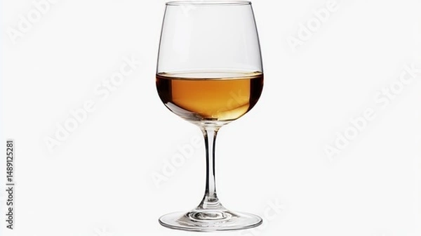 Obraz Elegant stemware filled with golden liquor, a refined drink isolated on white
