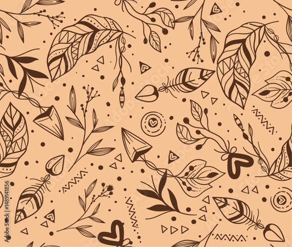 Fototapeta seamless pattern with leaves
