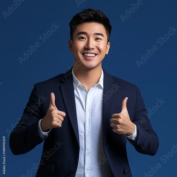 Fototapeta businessman showing thumb up