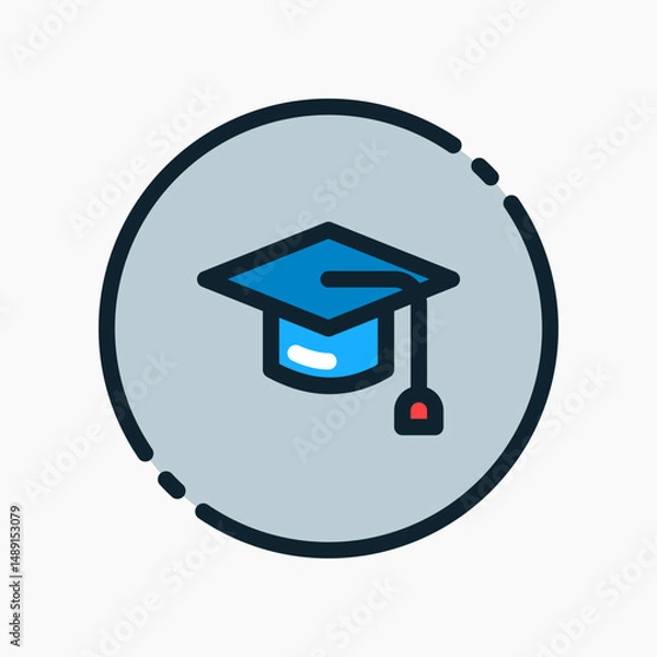 Obraz Design Illustration graphic of toga hat icon with colored outline style. Suitable for UI, mobile design, web design, etc.