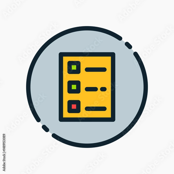 Obraz Design Illustration graphic of list to do icon with colored outline style. Suitable for UI, mobile design, web design, etc.