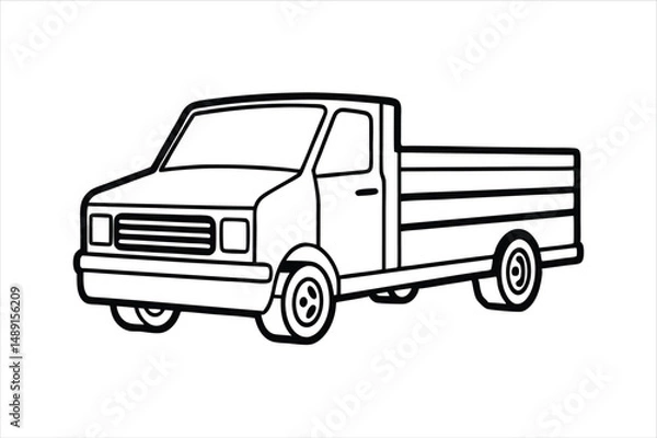 Obraz Digital Vector Truck Symbol for Delivery and Automation Projects