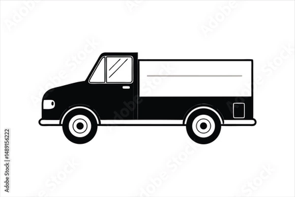 Obraz Digital Truck Outline Icon for Automation and Supply Chain Projects
