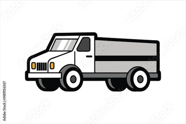Obraz Logistics Vehicle Vector Icon in Outline Style for Infographics