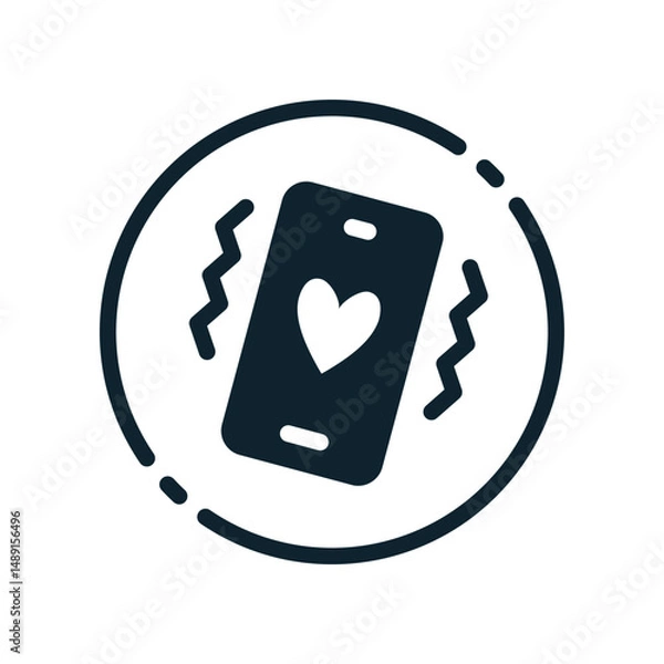 Obraz Design Illustration graphic of Love Buzz Notification icon with glyph style. Suitable for UI, mobile design, web design, etc.