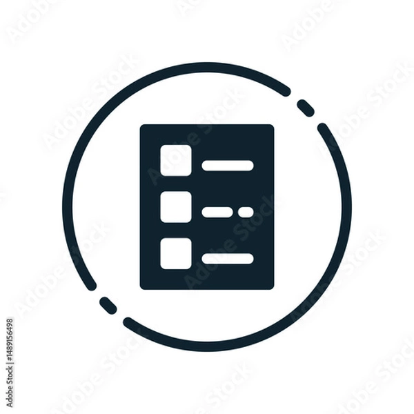 Obraz Design Illustration graphic of list to do icon with glyph style. Suitable for UI, mobile design, web design, etc.