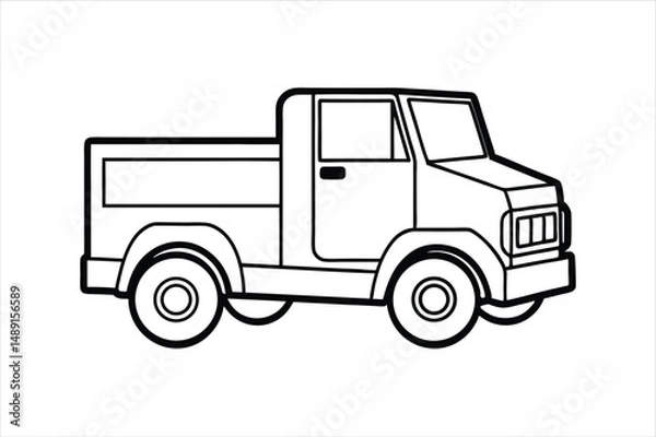 Obraz Transportation Truck  Line Art Vector Illustration for Business and Industry
