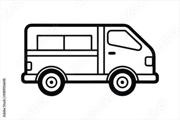 Obraz Simple Vector Illustration of a Truck for Logistics and Shipping
