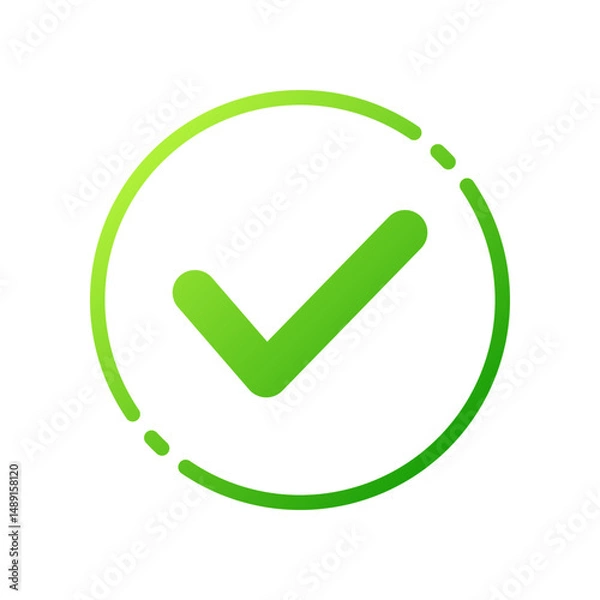 Obraz Design Illustration graphic of check mark icon with gradient style. Suitable for UI, mobile design, web design, etc.