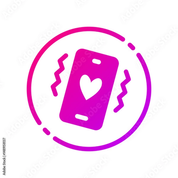 Obraz Design Illustration graphic of Love Buzz Notification icon with gradient style. Suitable for UI, mobile design, web design, etc.