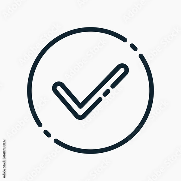 Obraz Design Illustration graphic of check mark icon with line style. Suitable for UI, mobile design, web design, etc.