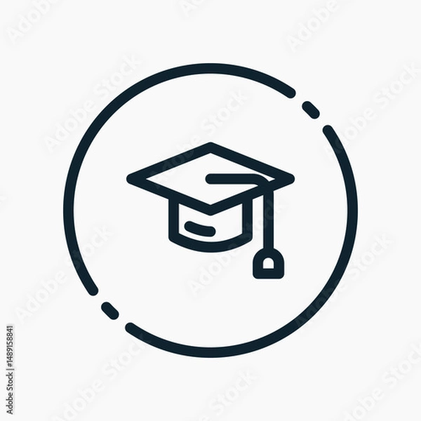 Obraz Design Illustration graphic of toga hat icon with line style. Suitable for UI, mobile design, web design, etc.