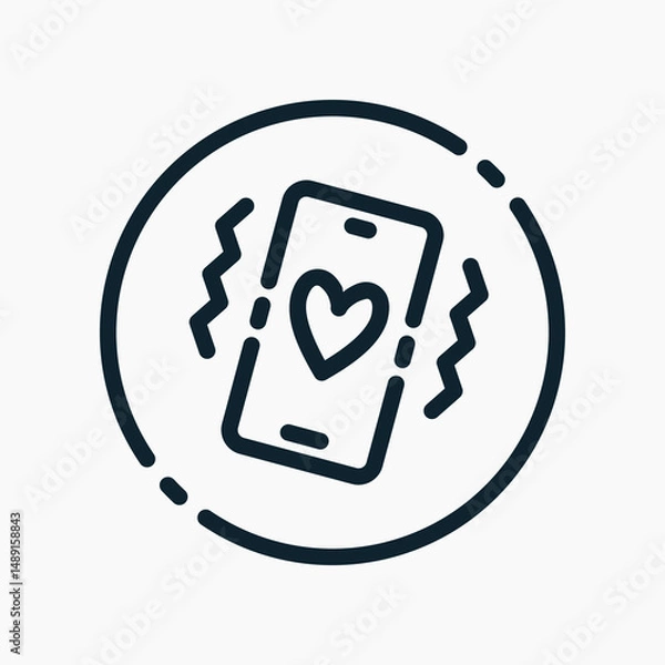 Obraz Design Illustration graphic of Love Buzz Notification icon with line style. Suitable for UI, mobile design, web design, etc.