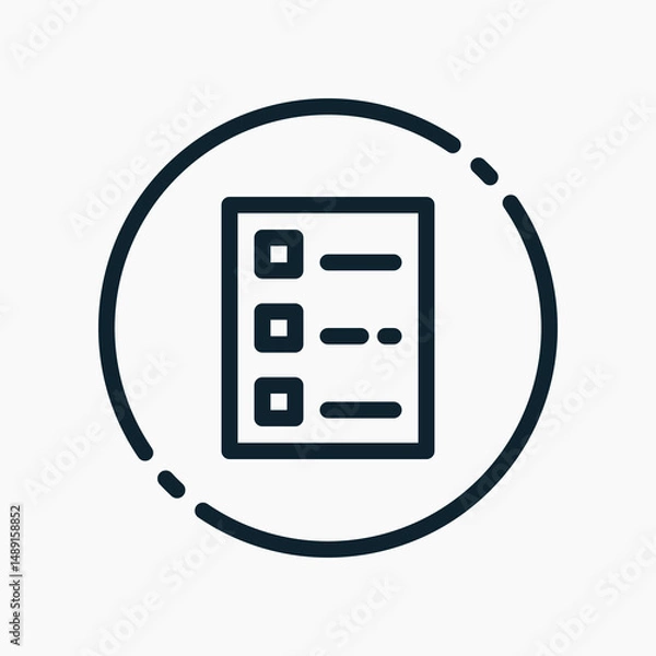 Obraz Design Illustration graphic of list to do icon with line style. Suitable for UI, mobile design, web design, etc.