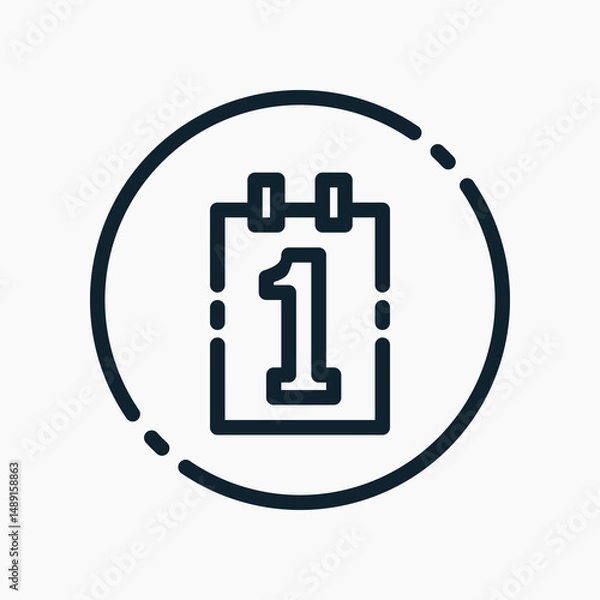 Obraz Design Illustration graphic of the first of the month icon with line style. Suitable for UI, mobile design, web design, etc.