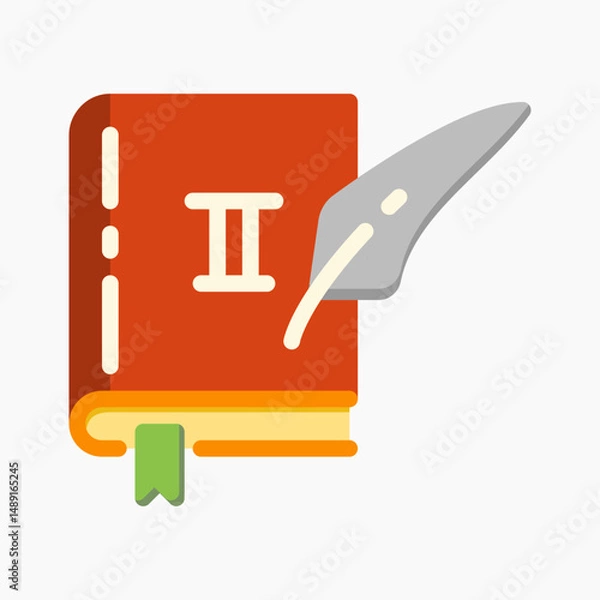 Fototapeta Design Illustration graphic of History Book icon with flat style. Suitable for UI, mobile design, web design, etc.